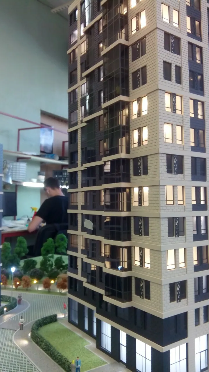 Архитектурный макет «Застройка квартала», в транспортировочном кофре
